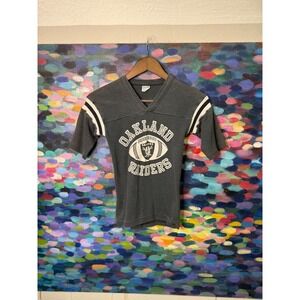 Vintage 70s 80s logo 7 Oakland Raiders Football Jersey Youth Boys Size L 14-16